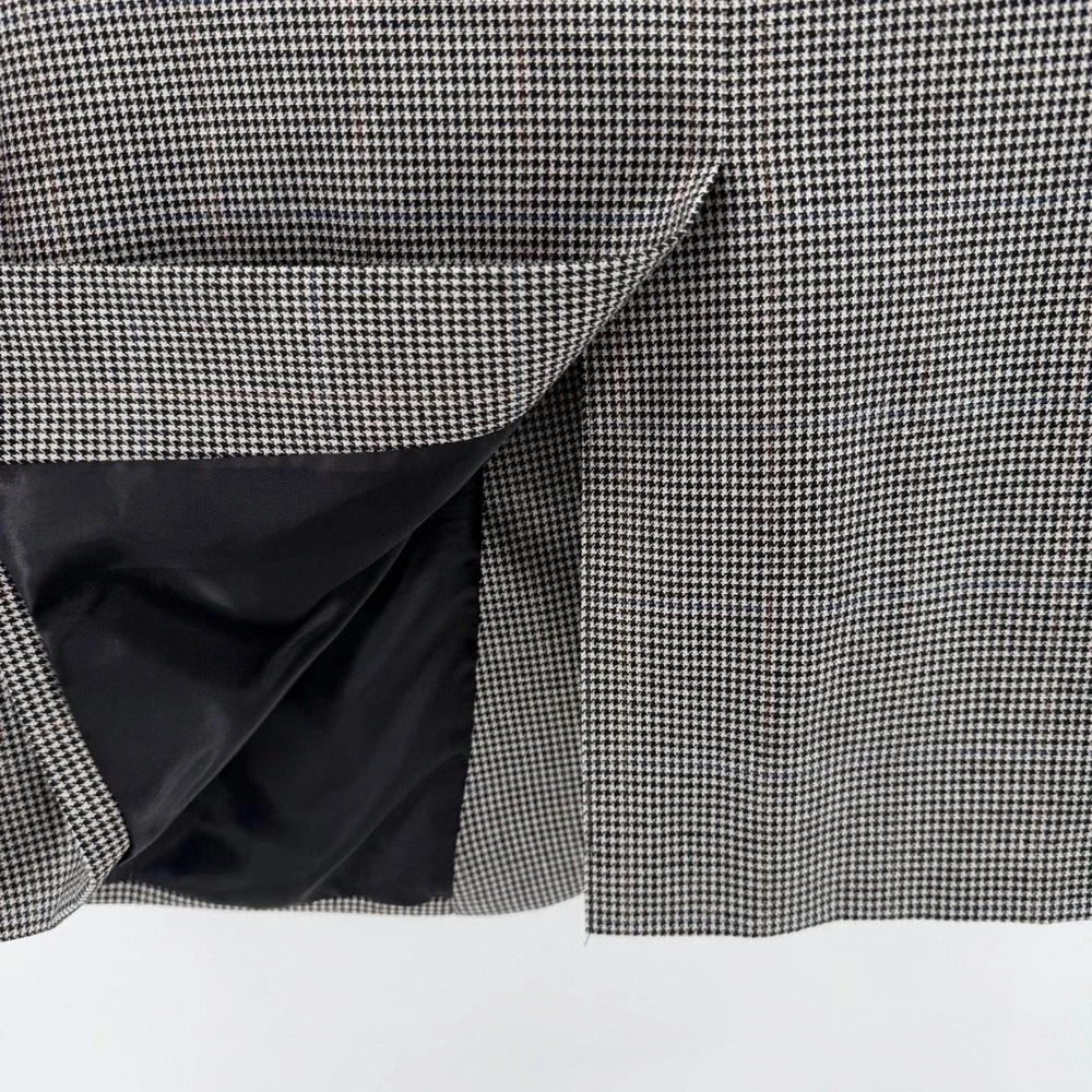 Jos. A. Bank Sport Coat Mens 44R Gray Silk Wool Houndstooth Windowpane Blazer